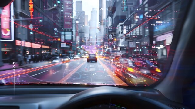 Intelligent Car Vision Engine Scanning Urban Road Network and Traffic with AI Interface