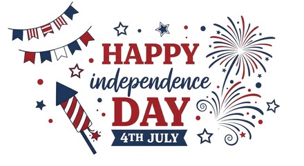 Obraz premium Happy independence day 4th july usa celebration