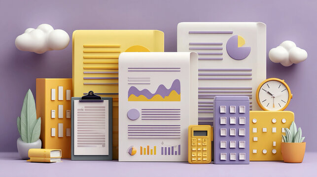 Corporate communication strategy concept with documents, professional office workflow, marketing, and branding visualization