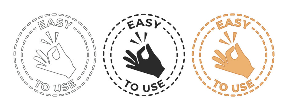 Easy To Use Vector Icons, Simple Hand Gesture Symbols for User-Friendly Design, Effortless Interface Elements, Minimalist UI/UX Graphics