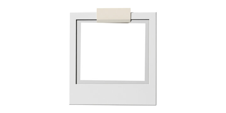 Blank Instant Photo Frame Mockup Template Isolated on Transparent Background