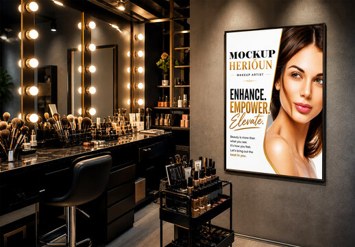 Beauty Salon Advertising Poster Mockup