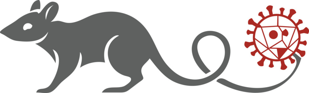 Rat tail connected to virus cell disease vector concept