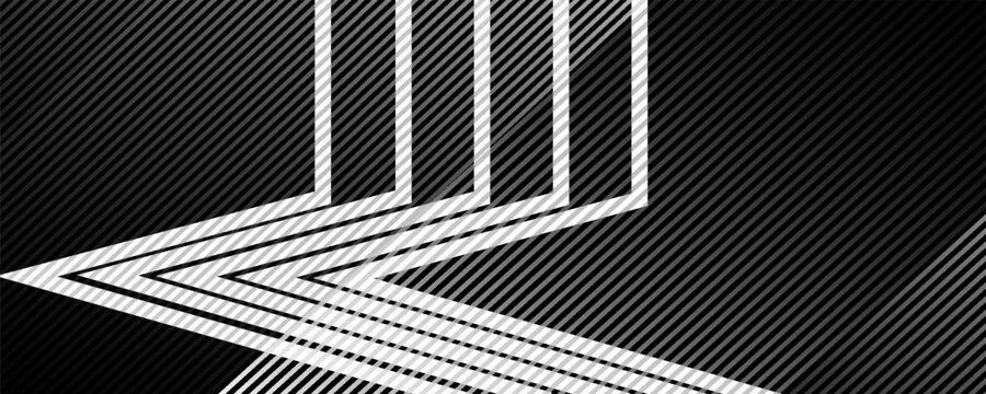 Garis perspektif abstrak strip dengan efek dimensi 3d.Print