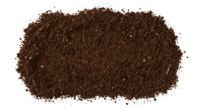 Illustration showing brown soil dirt earth ground pile garden nature agriculture organic plant background growth.