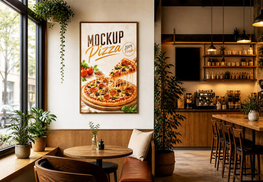 Pizza Restaurant Poster Mockup