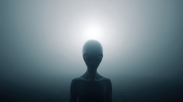 Big Alien Silhouette Appears in Fog During Alien Disclosure Event