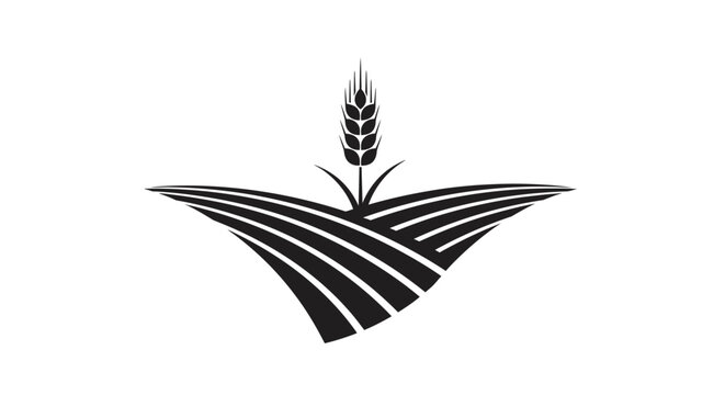A flat vector illustration of a plant silhouette decorated with floral leaf elements, a bird wing pattern, and a butterfly icon for a nature logo design