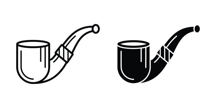 Pipe icon vector set line and glyph style