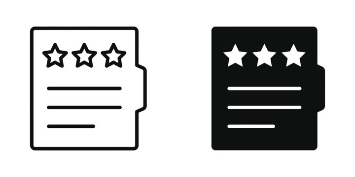 Rating document icon with three stars symbol