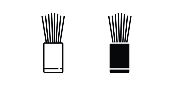 Reed diffuser icons line and glyph symbol set