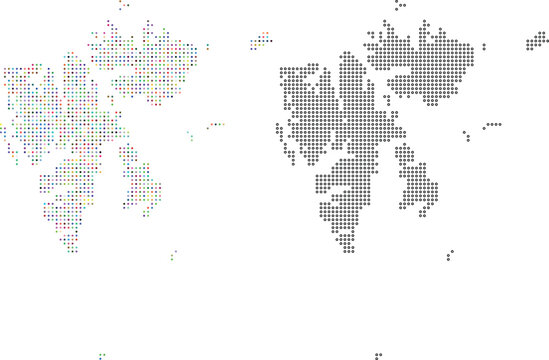 Dot pattern style Svalbard Island Map Vector Illustration