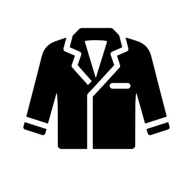 Illustration of a black pajama top with white trim long sleeve button
