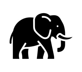 Fototapeta premium Stylized african elephant icon with elephant wildlife silhouette illustration