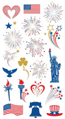 Obraz premium American Patriotic Symbols Collection.