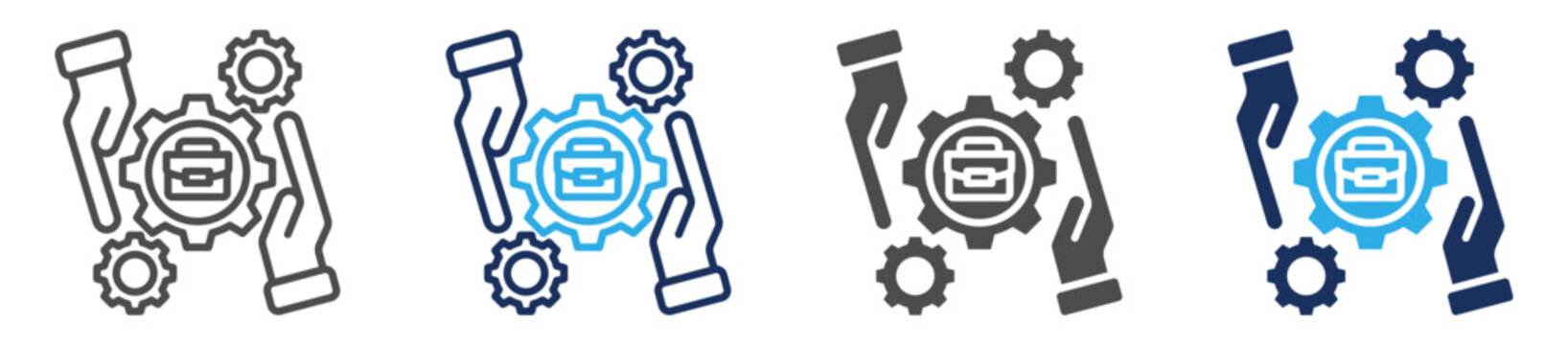 support system icon set multi concept