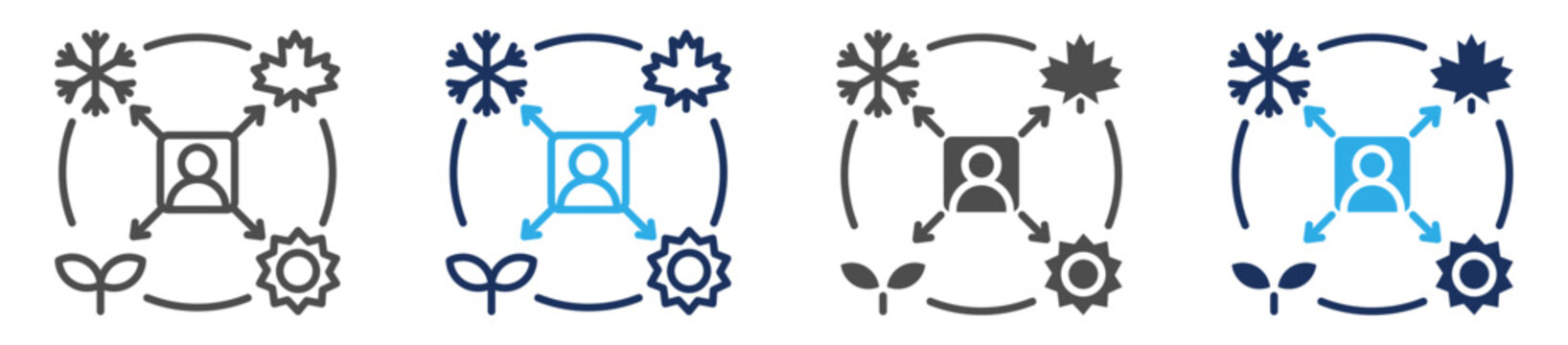 seasonal activity icon set multi concept