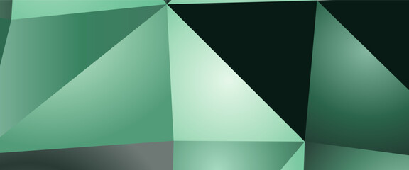 Obraz premium Abstract Green Low Poly Geometric Background Design