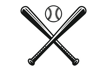 crossed baseball bats logo silhouette © Farha