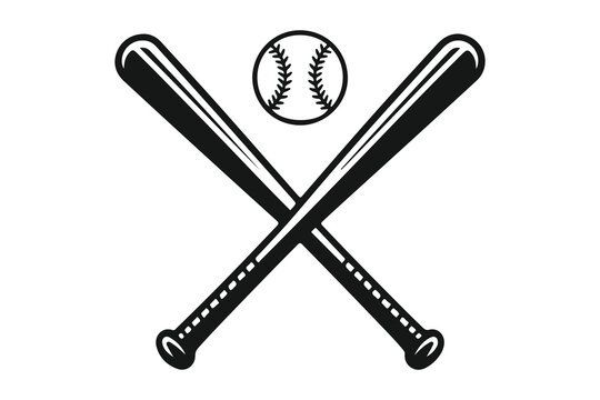 crossed baseball bats logo silhouette