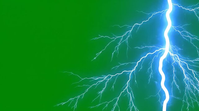 Lightning bolt on green background highlighting geometric patterns and contemporary art