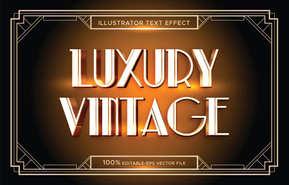 luxury vintage frame art deco style font text