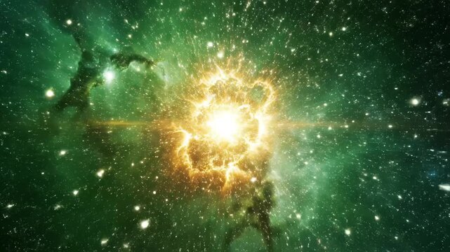 Cosmic explosion in space highlighting environmental conservation and serenity