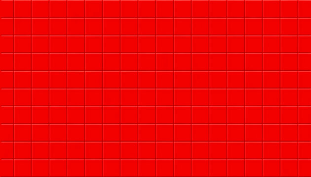 Red grid tile mosaic, modern textured ceramic surface for wall and floor decoration