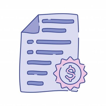 Invoice with Badge Flat design style icon animation with minimal, smooth transitions, and simple. No background. Alpha Channel