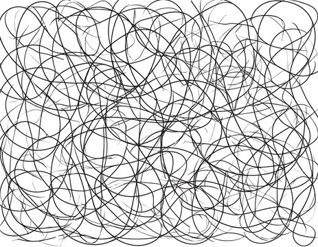 Black scribbles on white background texture.