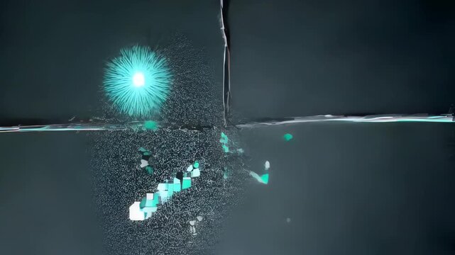 Abstract digital glitch with virus hack line music technology dark background, dark abstract gradient background with virus hack line music technology mood and soft haze, abstract virus hack line