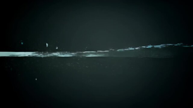 Abstract dark line with virus hack music technology, teal glow and minimal space dark water line with splash and motion, moody abstract background for science and digital theme digital glitch line