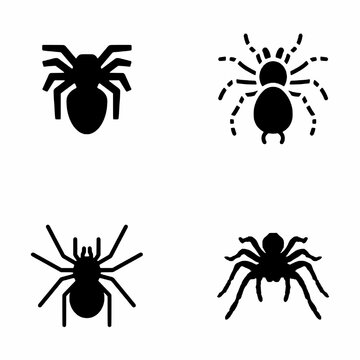 Tarantula Spider Icon Set Collection Vector Illustration