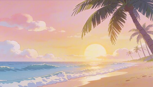 warm vacation inspired background with soft tones and smooth animation perfect for summer