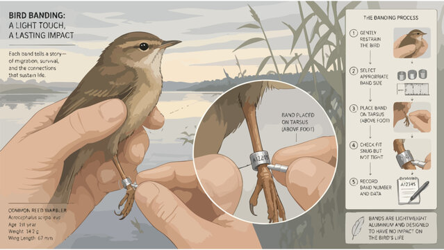 Bird Banding Science Infographic: Wildlife Research & Conservation Data