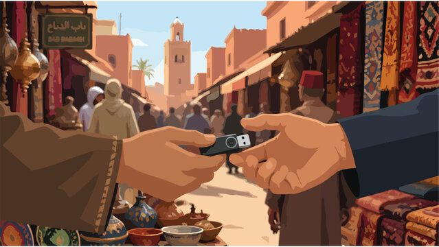 Digital Currency Transaction in Exotic Marketplace - Crypto Payment Concept