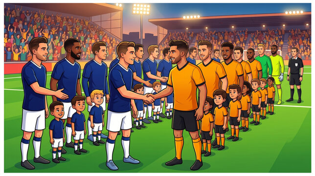 Animated Football Sportsmanship Vector