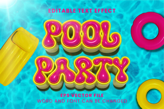 Pool Party Inflatable Editable Text Effect