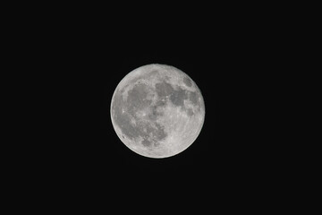 黒い夜空に浮かぶ大きな満月 © よっしー