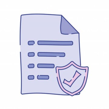 Secure Document Flat design style icon animation with minimal, smooth transitions, and simple. No background. Alpha Channel