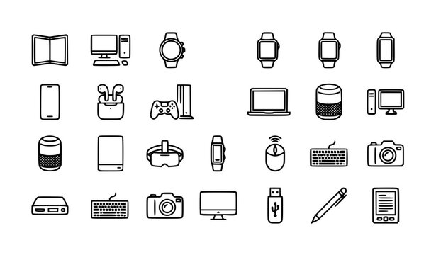 Personal Devices Line Icons Set Editable Stroke 48x48 Pixel Perfect Vector