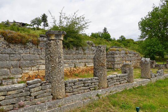 Ruins of the ancient elders assembly building or bouleuterion, in Dodoni, Greece