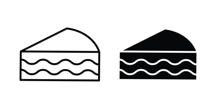Cake-slice icon - web black vector design.