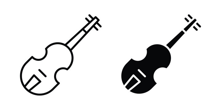 Cello icon - web black vector design.