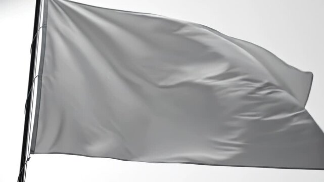 Gray flag waving in the sky perfect for UI/UX elements and digital motion graphics