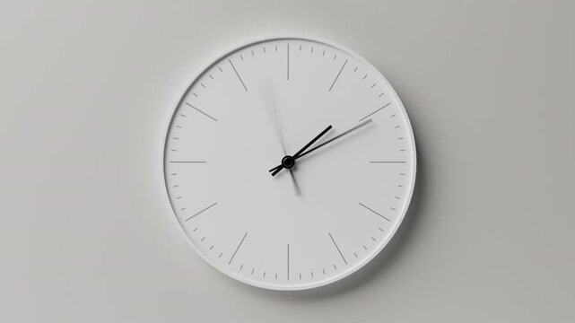 Minimal Black Wall Clock Timelapse Fast Passage of Time Concept