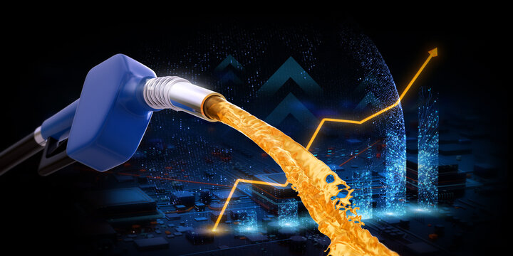 The global oil crisis, Oil investment in the global market, 3d rendering