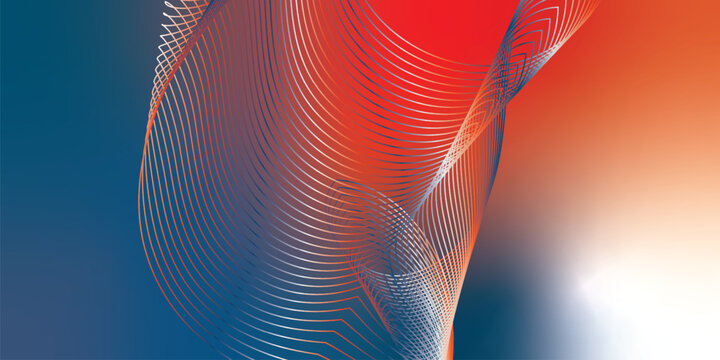 Modern vector wallpaper featuring red, white navy blue, and azure flowing light waves with luminous accents and sleek abstract motion.