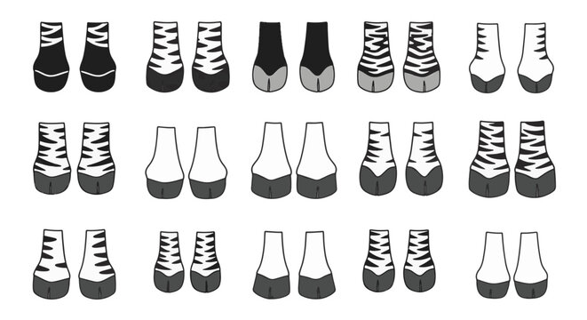 Cute Hand Drawn Zebra Illustration with Colored Hoof Details, Vector Art on White Background, Safari Animal Character for Nursery Decor, Kids Fashion and Sticker Design.