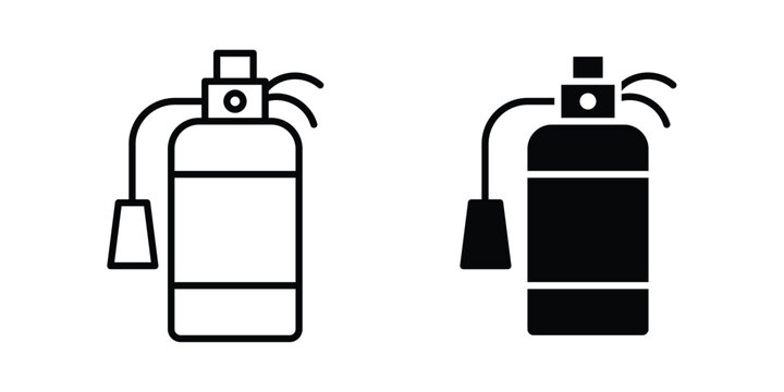 Fire extinguisher icon - web black vector design.